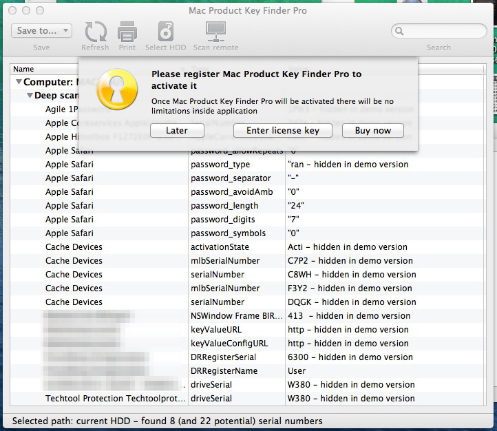 serial number for mac product key finder pro